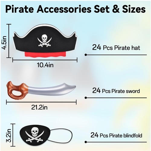 Pirate costume accessories - pirate, set