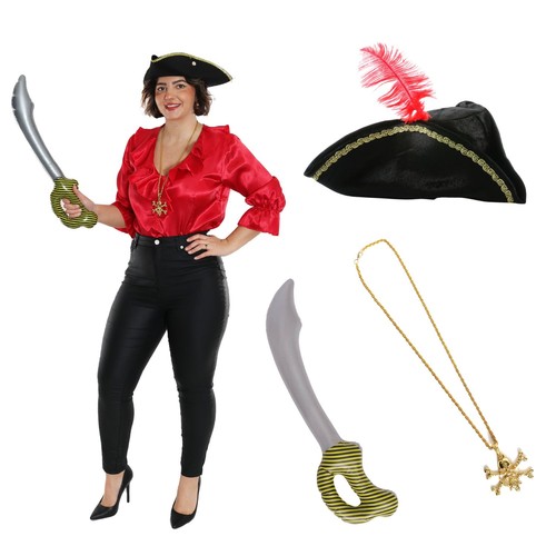 Ladies pirate costume red - costume,