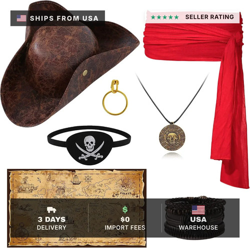 7pcs pirate accessories set - accessories,